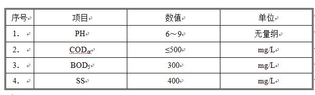 設(shè)計(jì)出水水質(zhì)